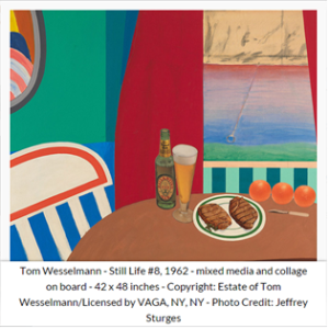 Una delle opere esposte alla mostra "Arts & Foods. Rituali dal 1851" di Germano Celant (Tom Wesselmann, 1962)